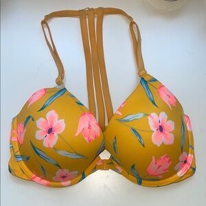 Victoria's Secret Yellow and Pink Floral Push Up Bra